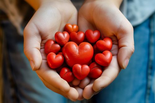 Foto: Hände gefüllt mit Herzen